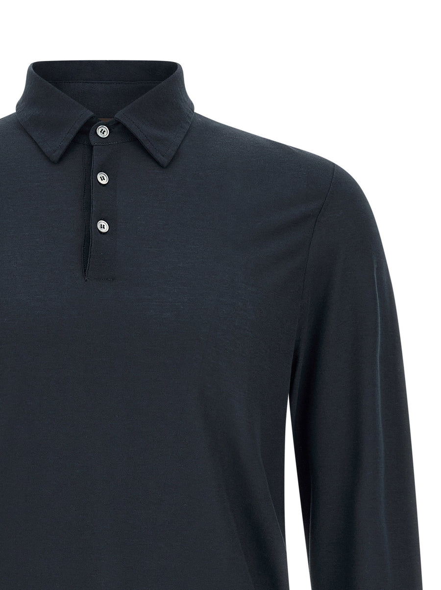 Zanone Ice Cotton Polo Shirt For Men Breathable Blue 100 Percent Cotton Jersey Timeless Smart Casual Essential