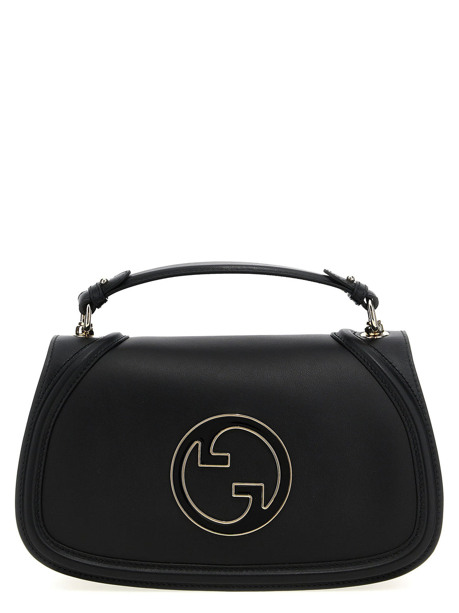 Gucci Blondie Medium Handbag Black Calfskin Leather Magnetic Closure One Size GG