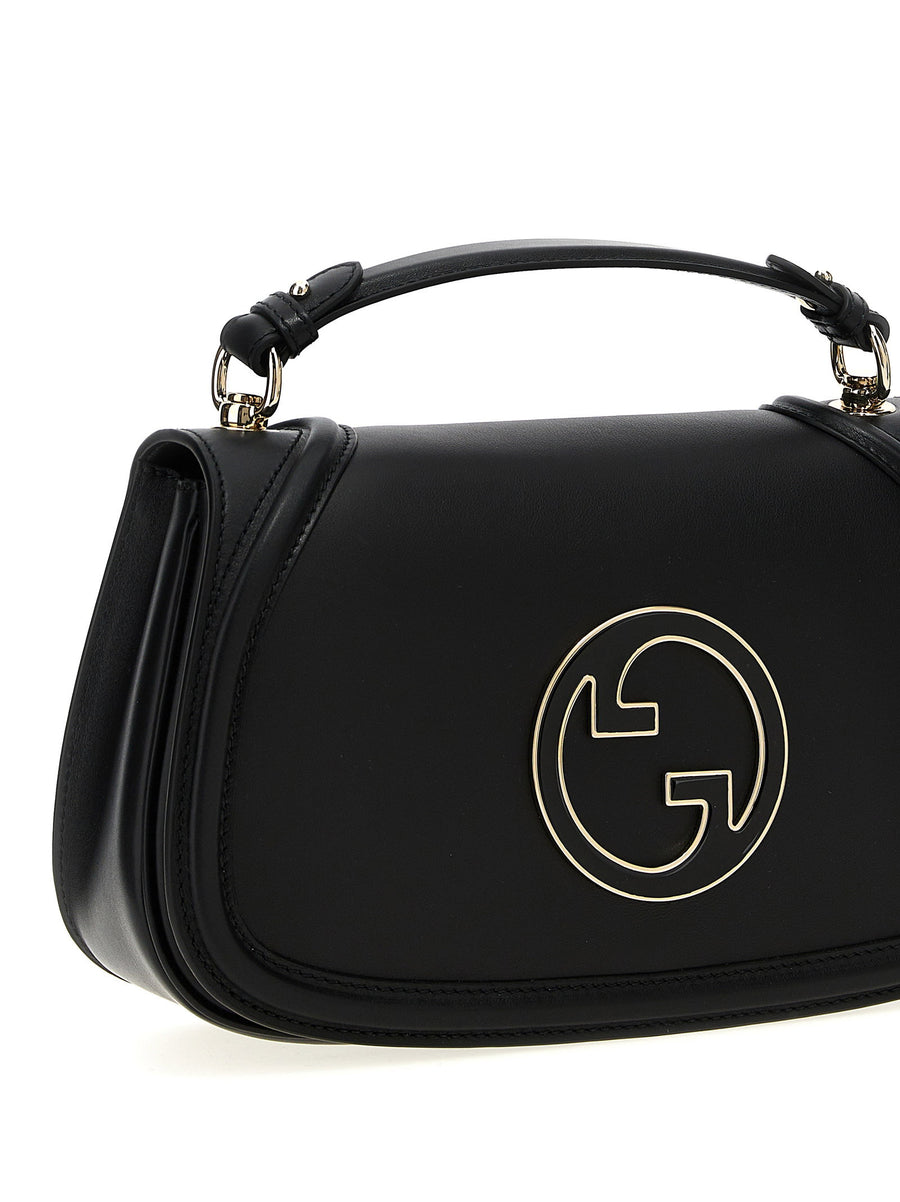 Gucci Blondie Medium Handbag Black Calfskin Leather Magnetic Closure One Size GG