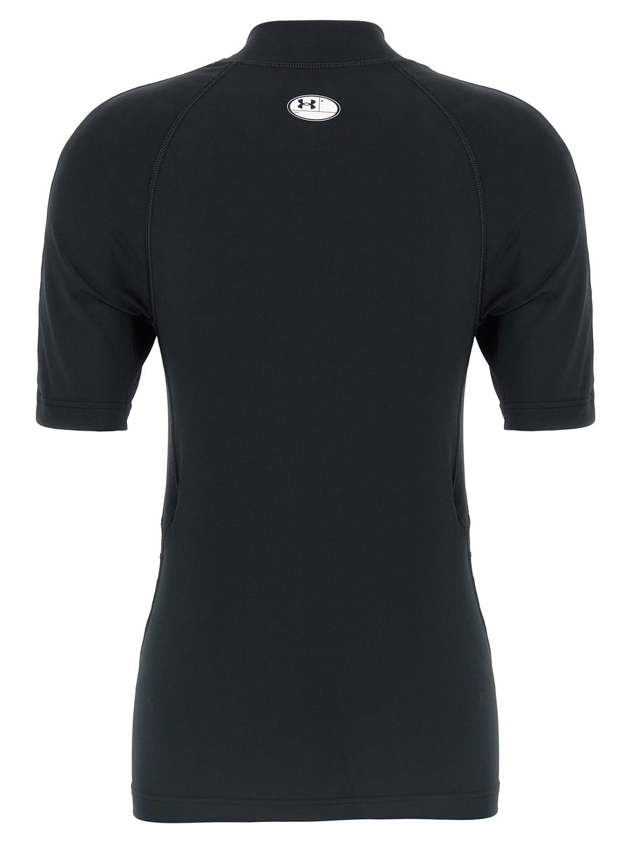 Balenciaga X Under Armour Women's Lightweight Stretch T-Shirt With Front Back Logo Mock Collar