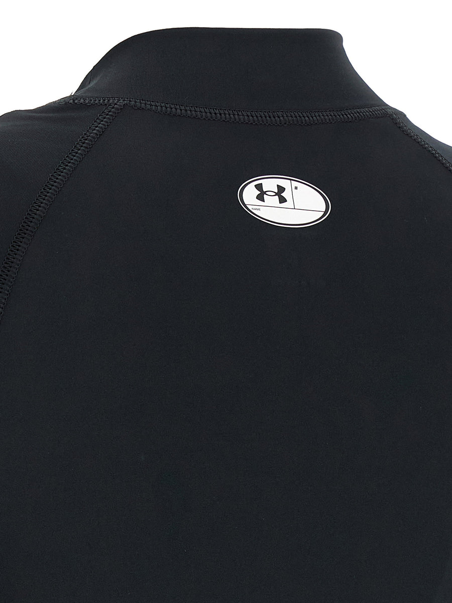 Balenciaga X Under Armour Women's Lightweight Stretch T-Shirt With Front Back Logo Mock Collar