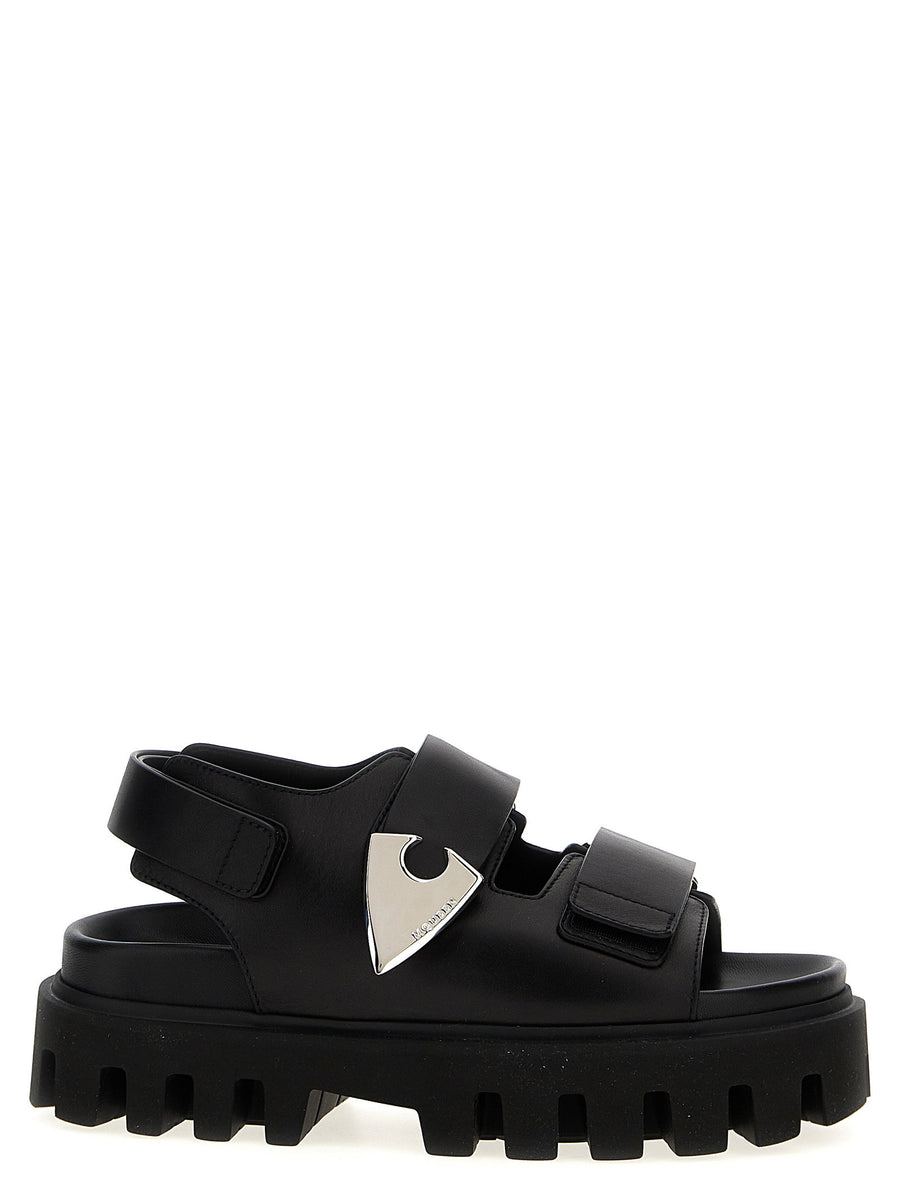 Alexander McQueen Parachute Sandals For EU Women With Bold Triple Adjustable Velcro Straps And Thick Notched Sole