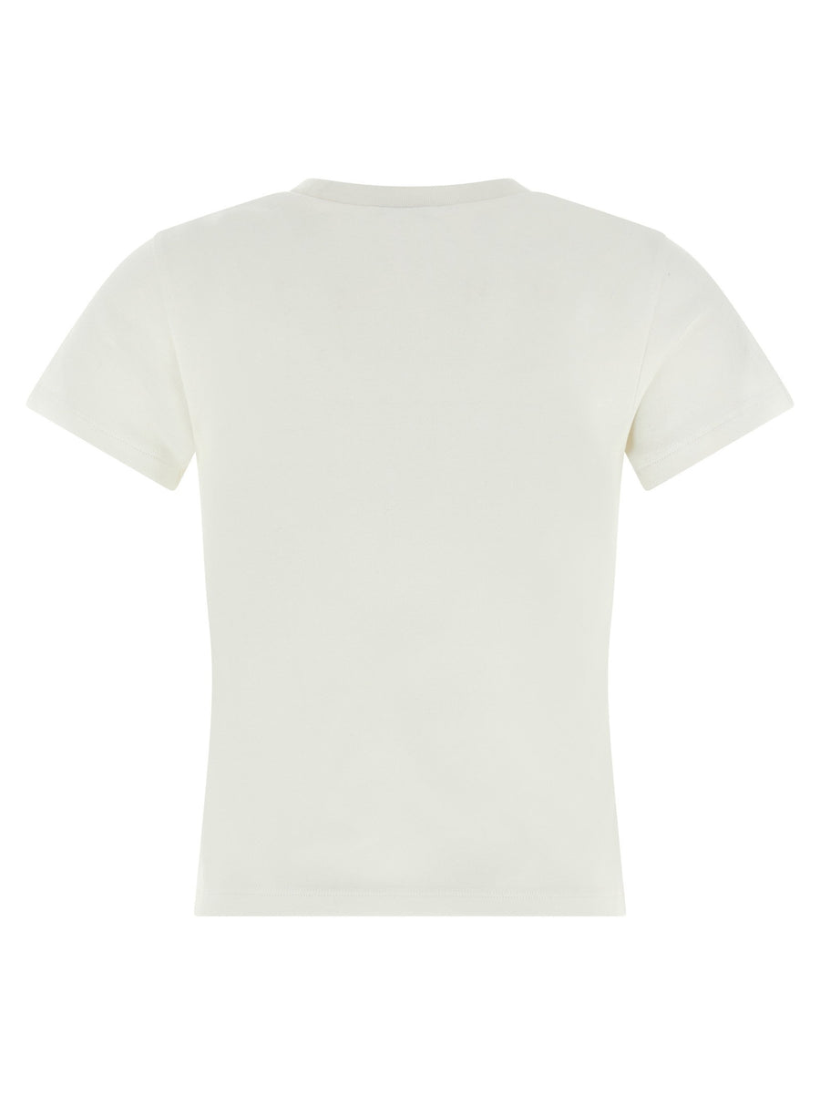 Alexander McQueen Skull Embroidered White Cotton T Shirt for Women Luxury Statement Topwear