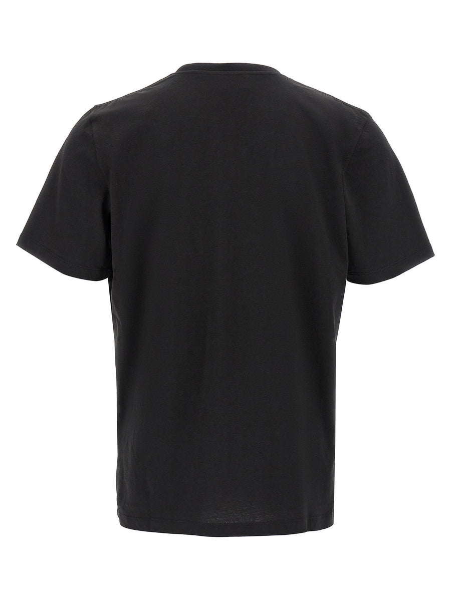 Saint Laurent Cassandre Embroidered Cotton T Shirt Black