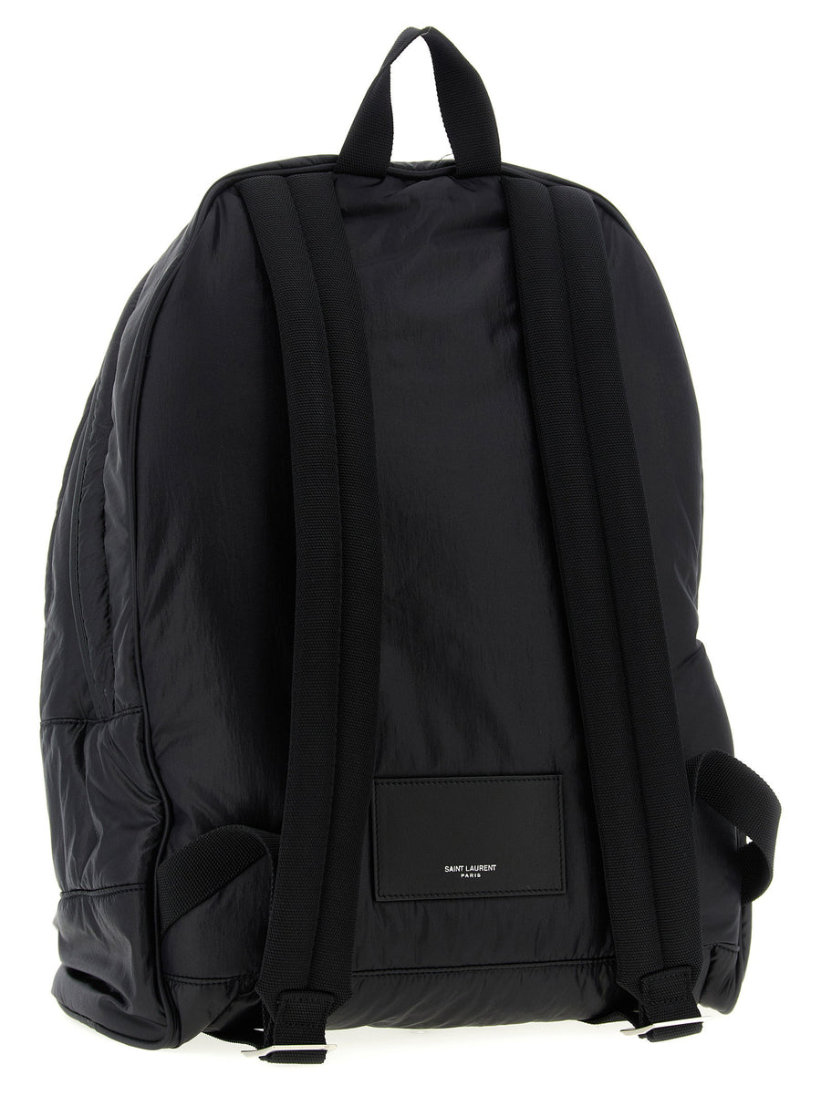 Saint Laurent City Backpack Luxury Black Calfskin Leather For Urban Explorers With Front Zip Pockets