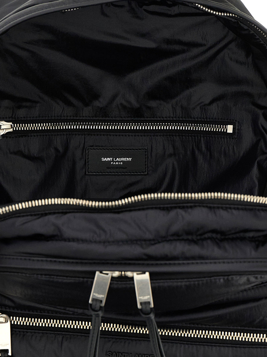 Saint Laurent City Backpack Luxury Black Calfskin Leather For Urban Explorers With Front Zip Pockets