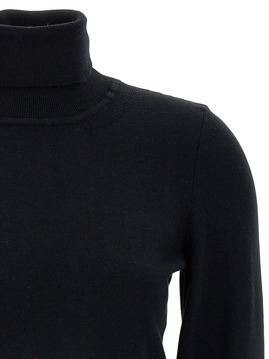 Antonino Valenti Merino Wool Turtleneck Sweater For Women Warm Timeless Black Luxurious