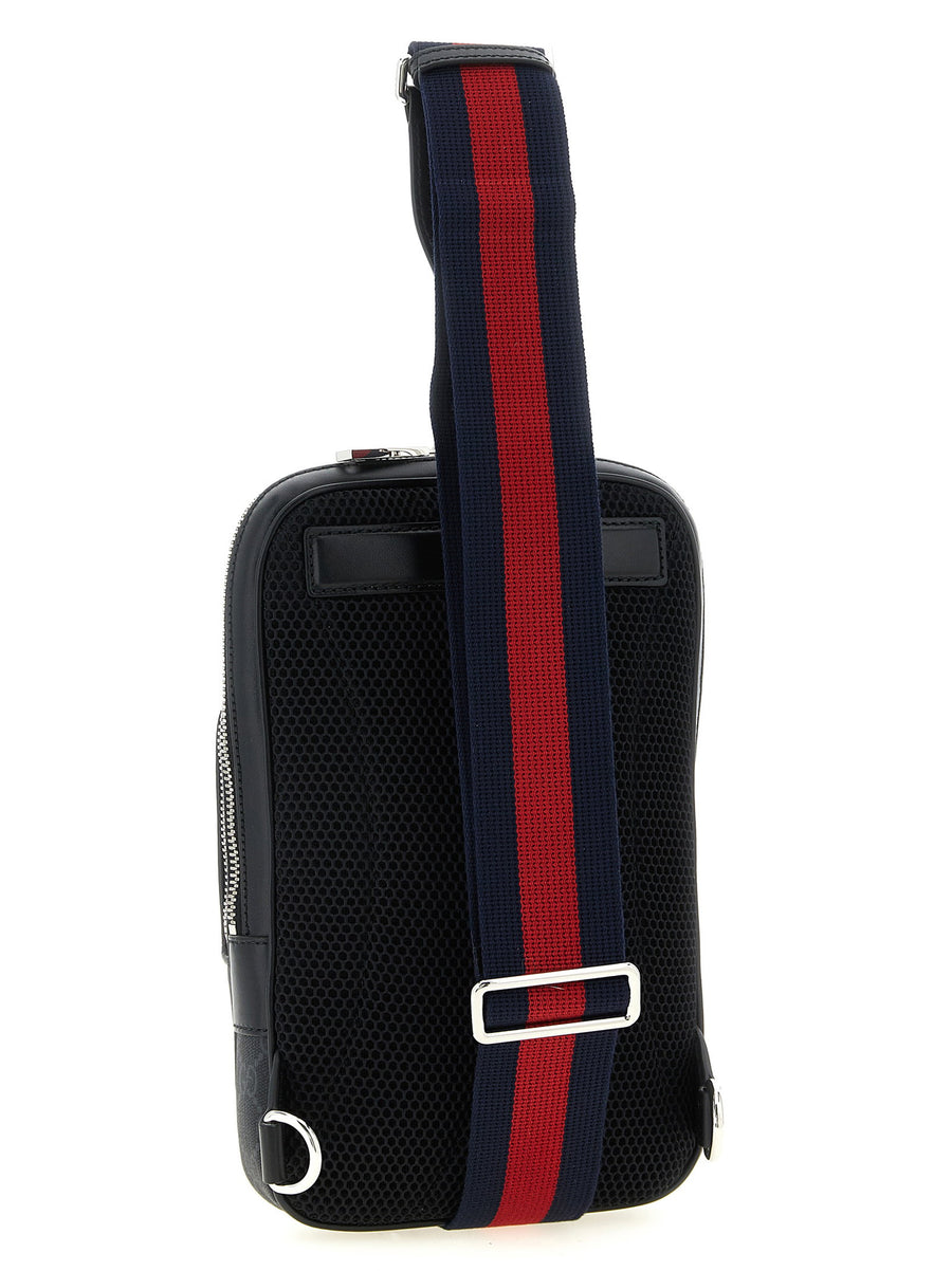 Gucci GG Small Crossbody Bag Black GG Supreme Canvas With Leather Details