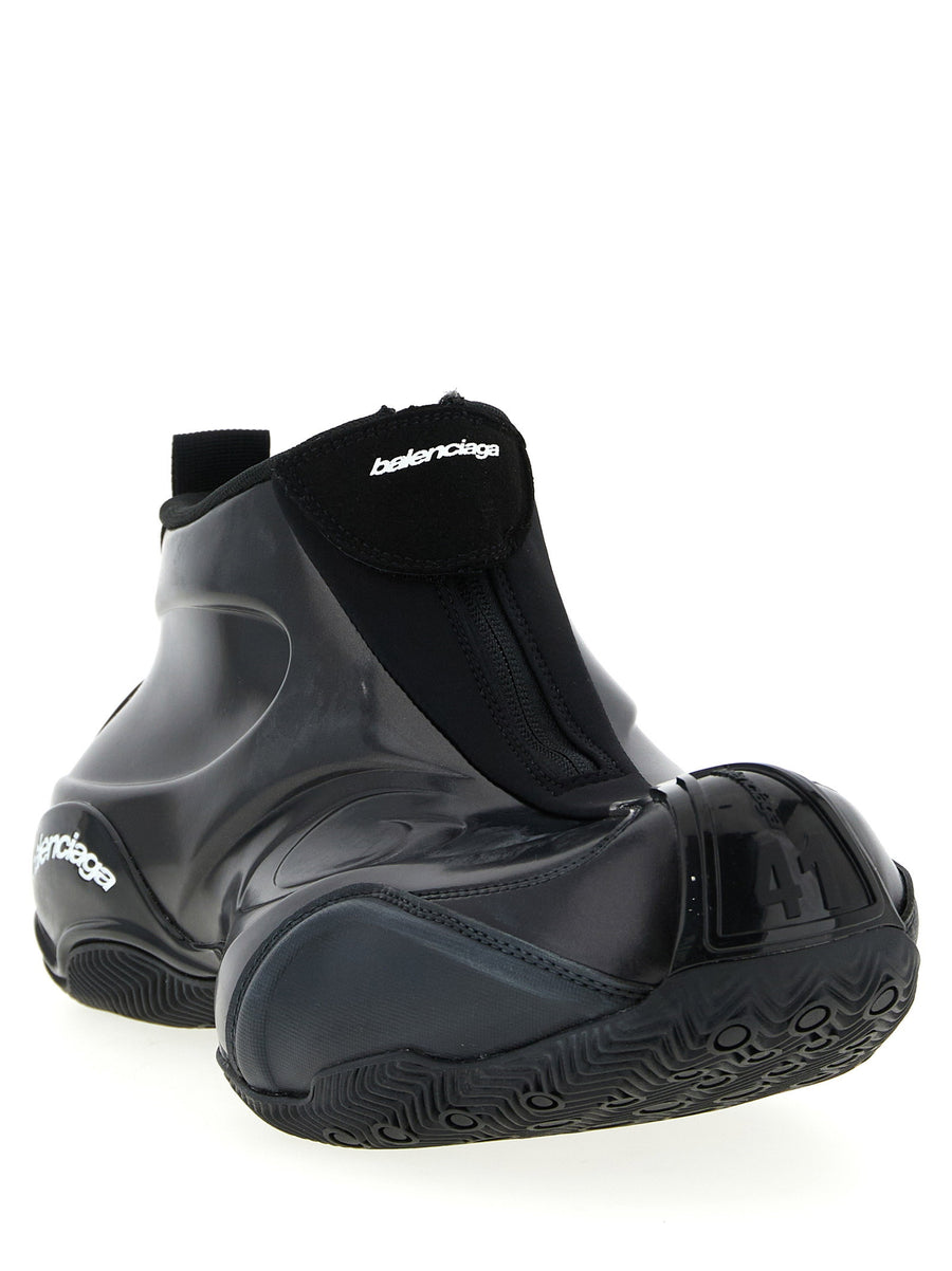 Balenciaga Basketball Sneakers For Men Bold Used-Effect Material With Logo Detail Everyday Style