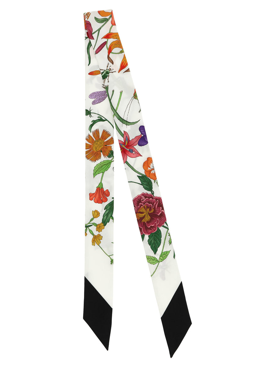 Gucci Flora Silk Twill Scarf Multicolor One Size Luxury Accessory