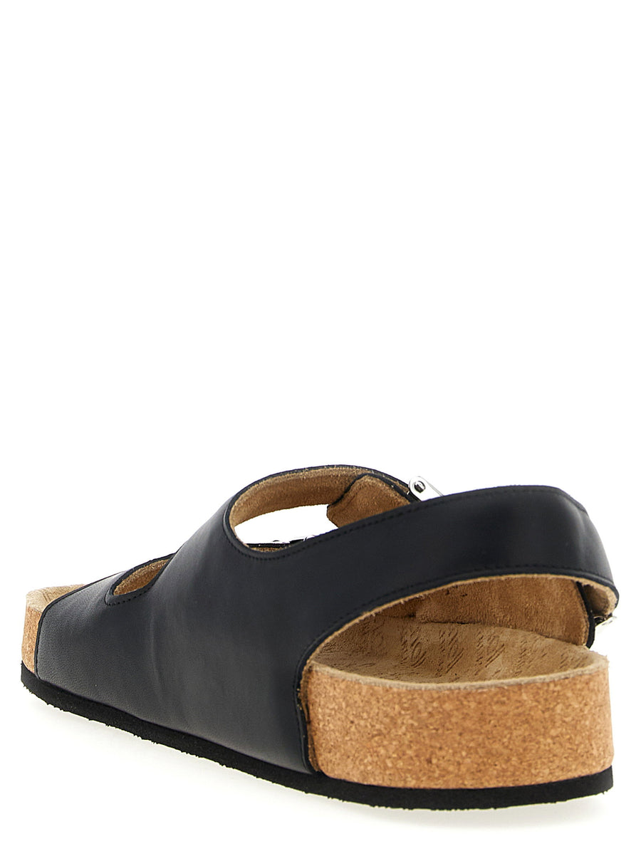 Balenciaga X Scholl Sandal Calfskin Leather Adjustable Buckle Black