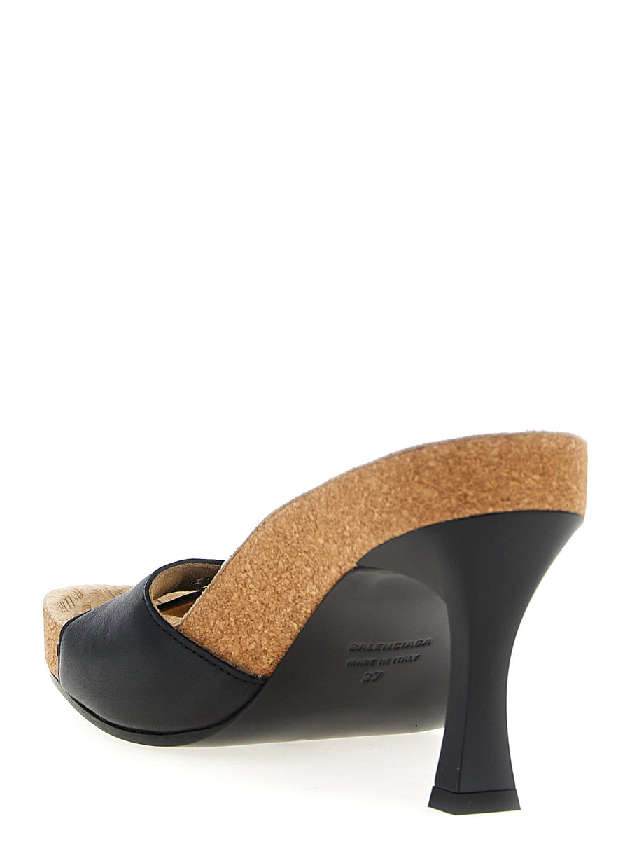 Balenciaga Scholl Sandals For Women Luxury Calfskin Leather With Ergonomic Insole