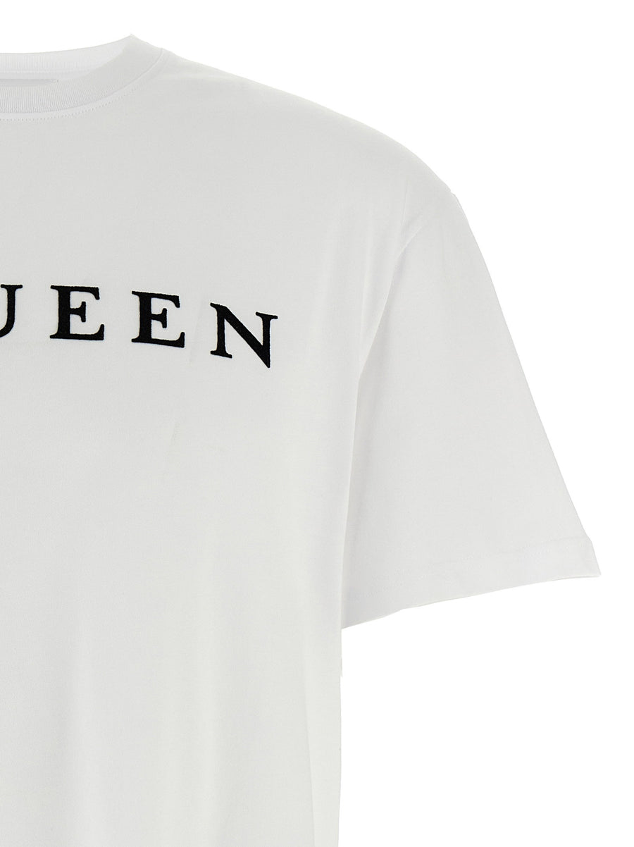 Alexander McQueen T Shirt Premium 100 Percent Cotton Front Flocked McQueen Logo For Men Luxury Streetwear
