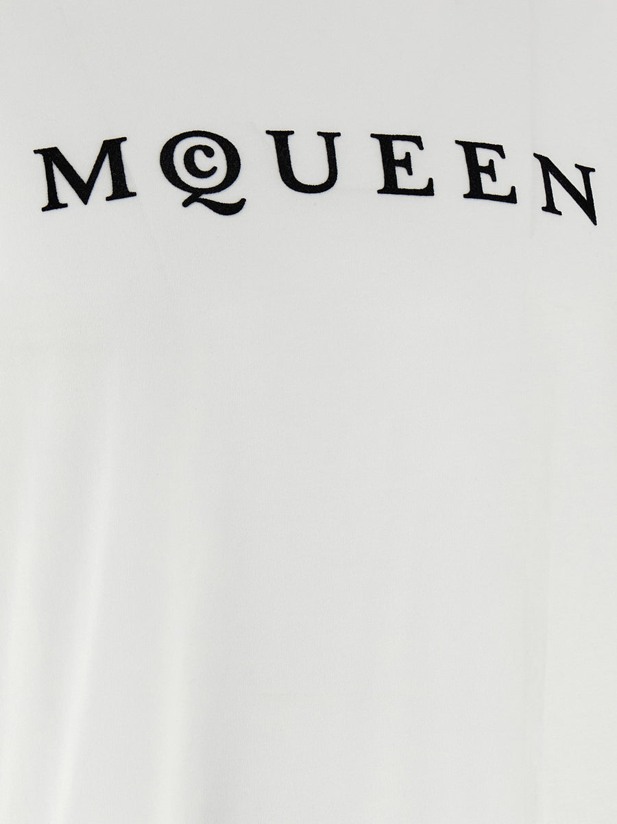 Alexander McQueen T Shirt Premium 100 Percent Cotton Front Flocked McQueen Logo For Men Luxury Streetwear