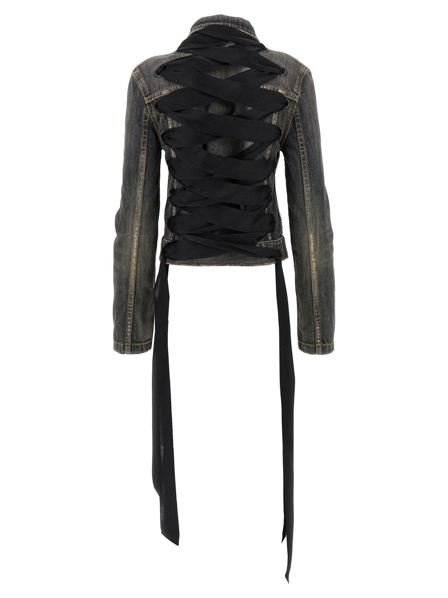 Balenciaga Lace Up Denim Jacket