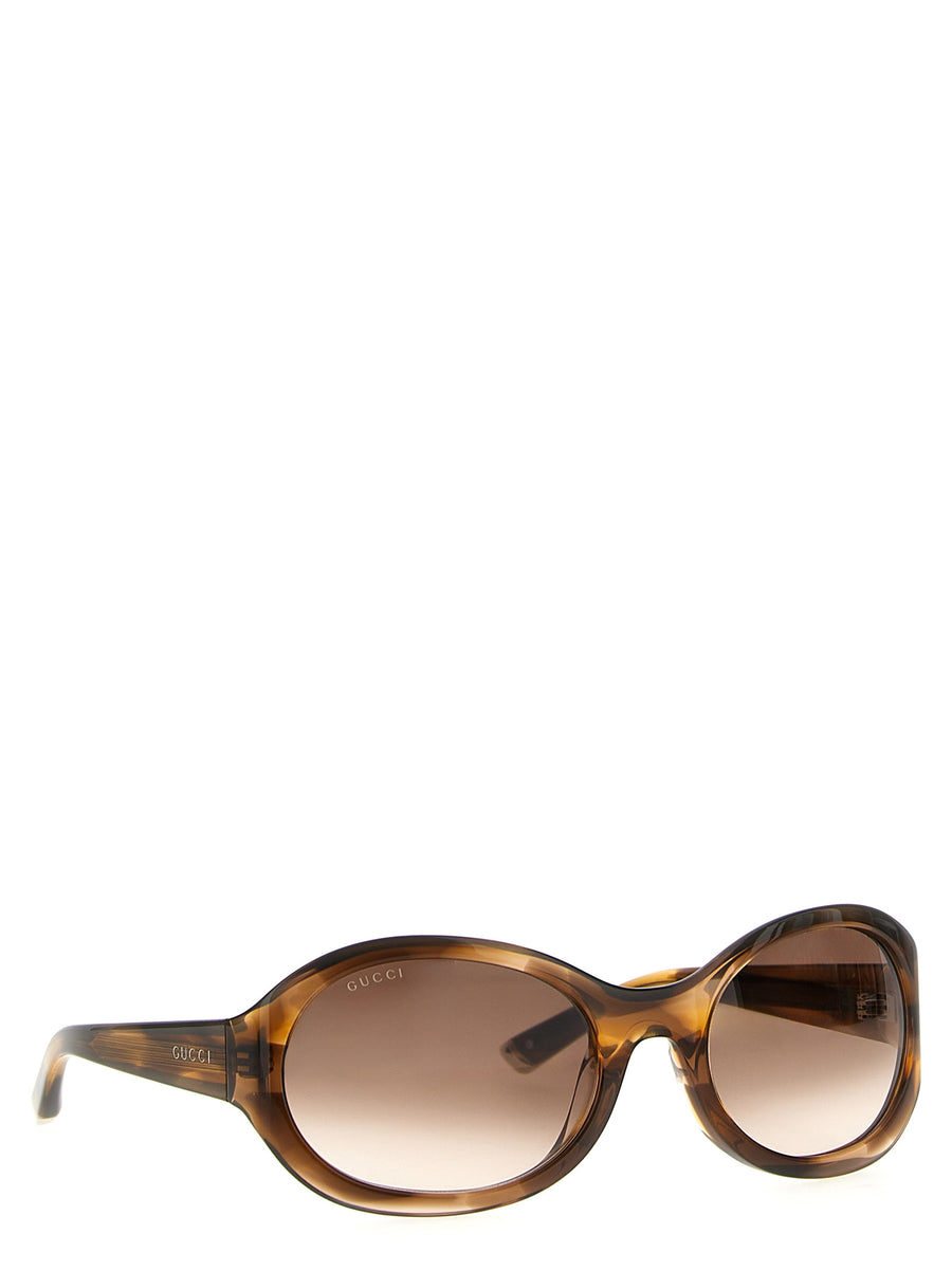 Gucci Round Sunglasses Iconic For Women With Brown Tortoiseshell Acetate And Gradient Lenses
