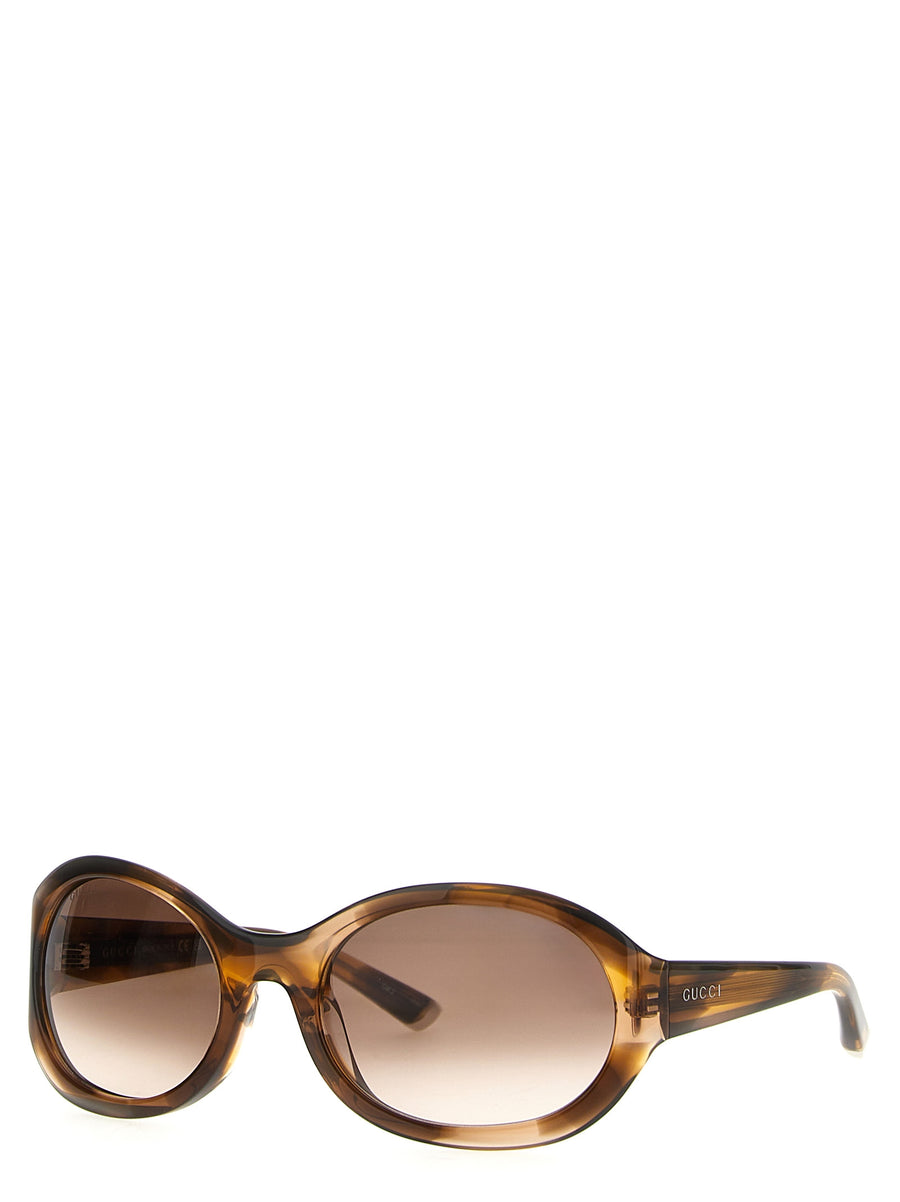 Gucci Round Sunglasses Iconic For Women With Brown Tortoiseshell Acetate And Gradient Lenses