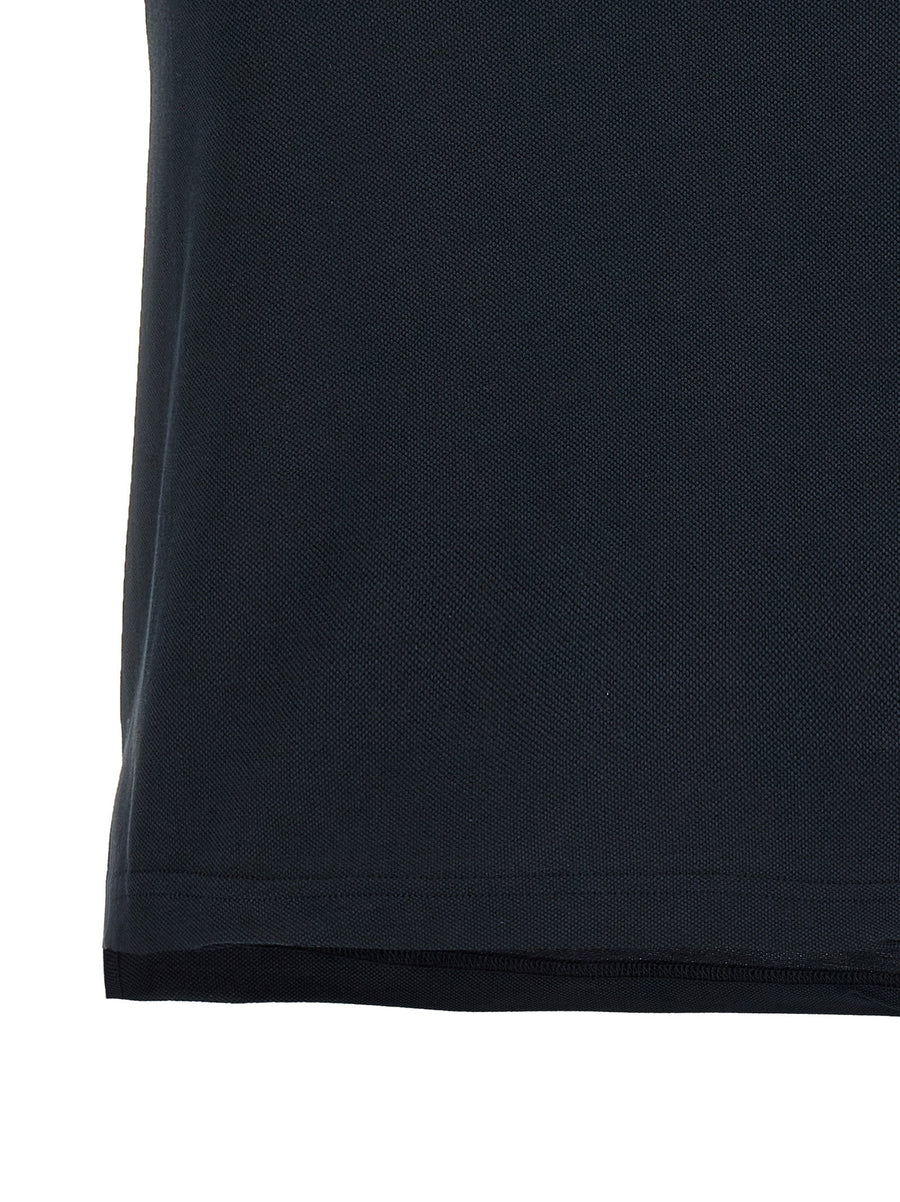 Balenciaga Logo Embroidery Polo Shirt Dual Front Back Logos Blue Delave Pique 100 Percent Cotton Unisex Luxury