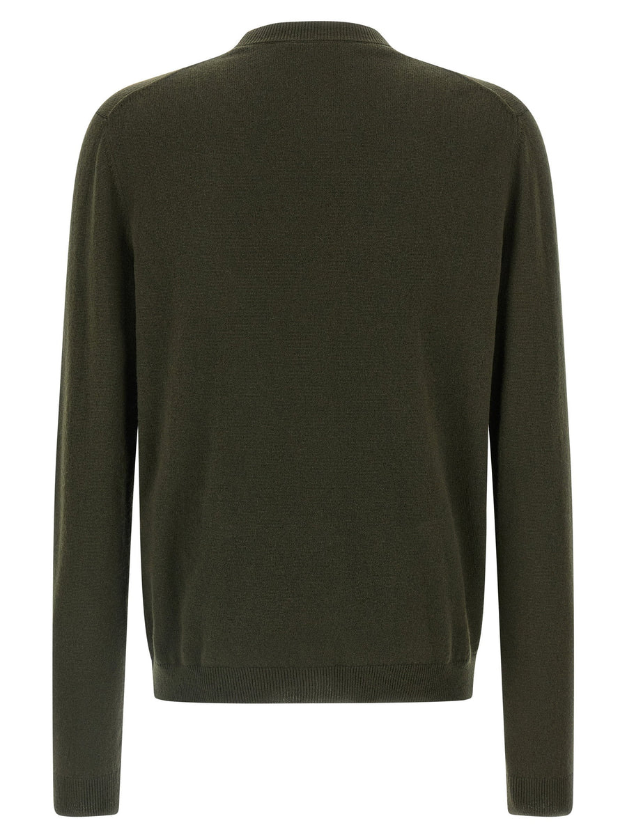 Gucci GG Intarsia Cashmere Cardigan For Men Green Base With Multicolor GG Logo Luxurious Knit