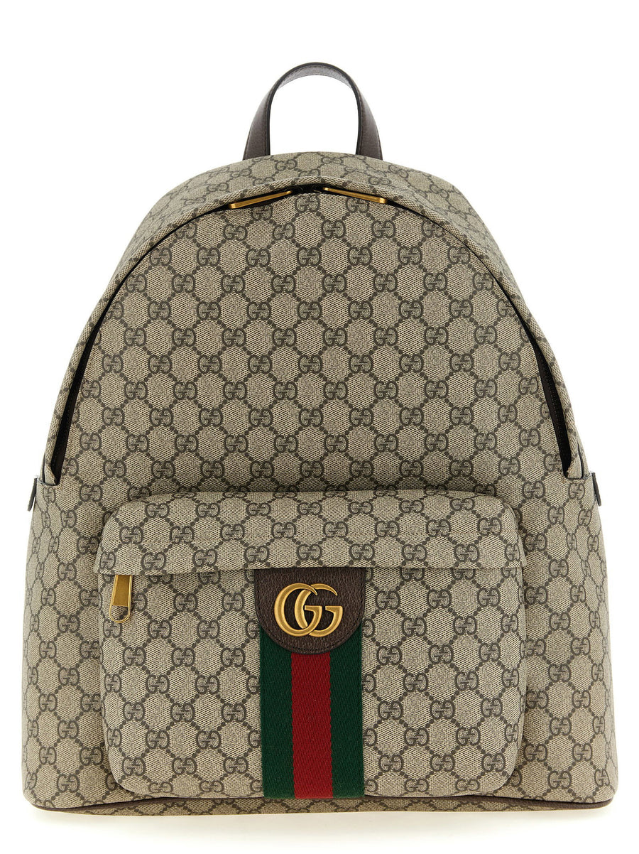 Gucci Ophidia Medium Backpack Beige Coated GG Monogram Leather