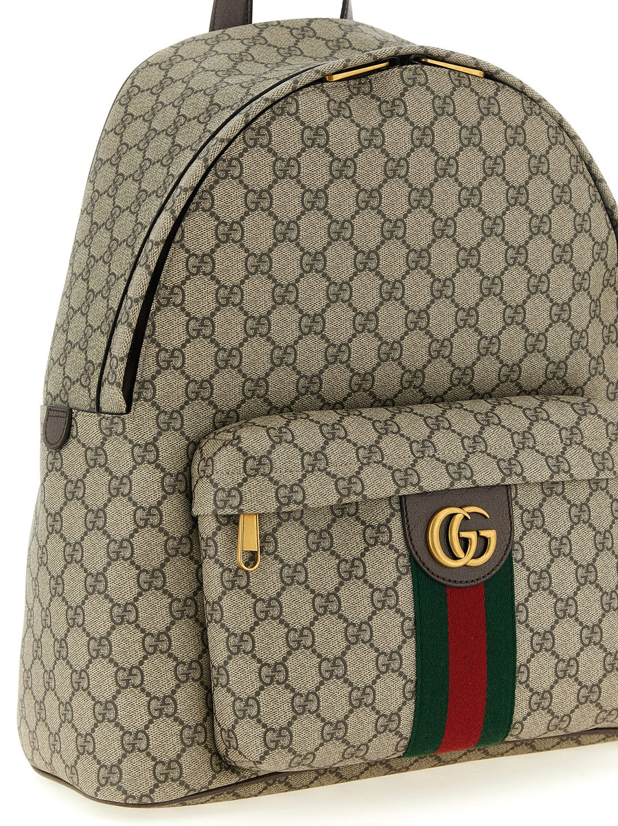 Gucci Ophidia Medium Backpack Beige Coated GG Monogram Leather
