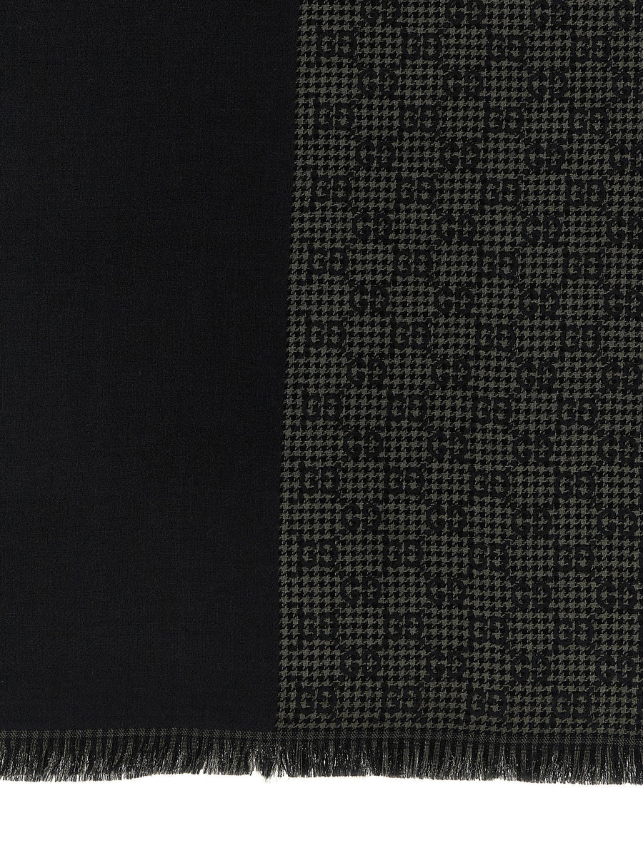 Gucci Wool Silk Scarf Reversible Double Face For Men Multicolor GG Jacquard Luxurious Accessory