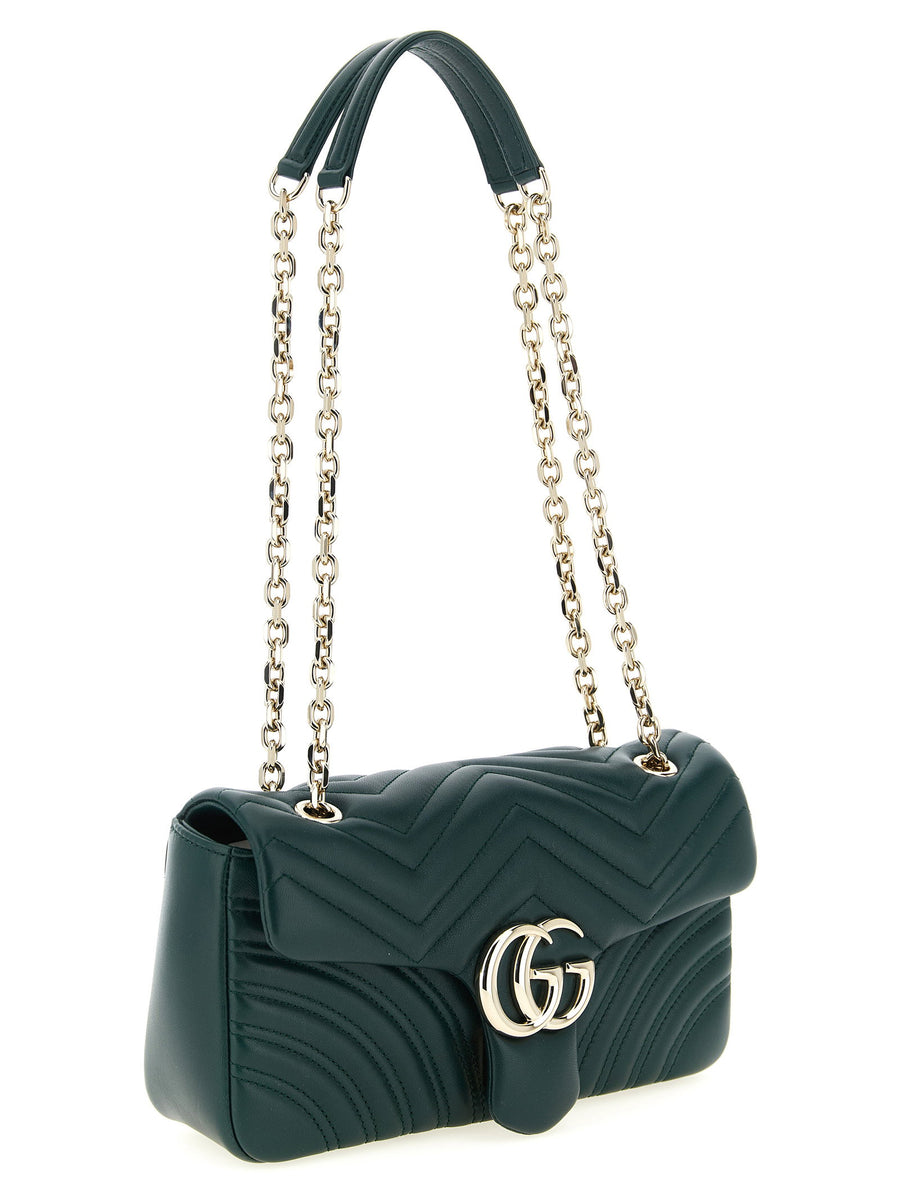 Gucci GG Marmont Green Lambskin Shoulder Bag One Size