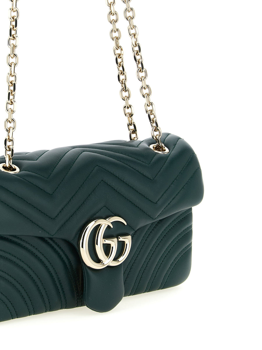 Gucci GG Marmont Green Lambskin Shoulder Bag One Size