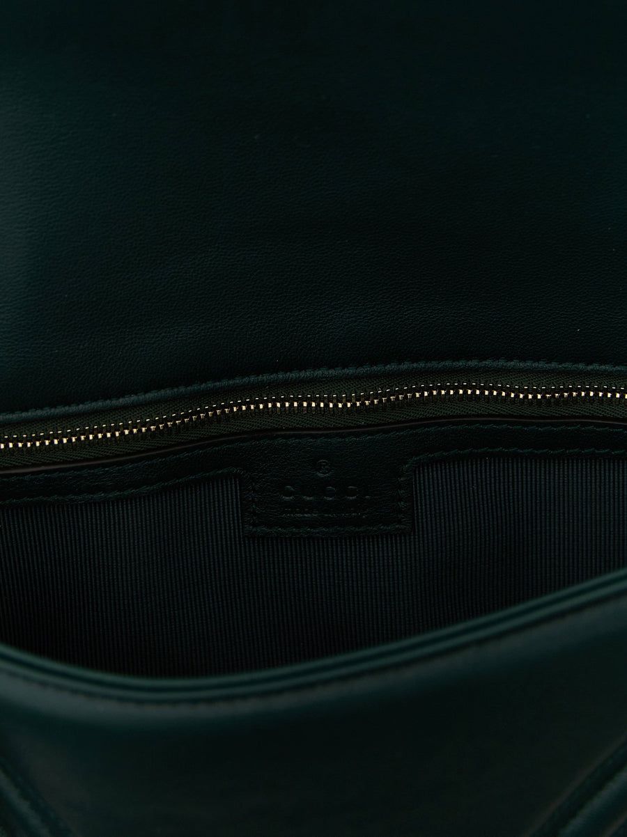 Gucci GG Marmont Green Lambskin Shoulder Bag One Size