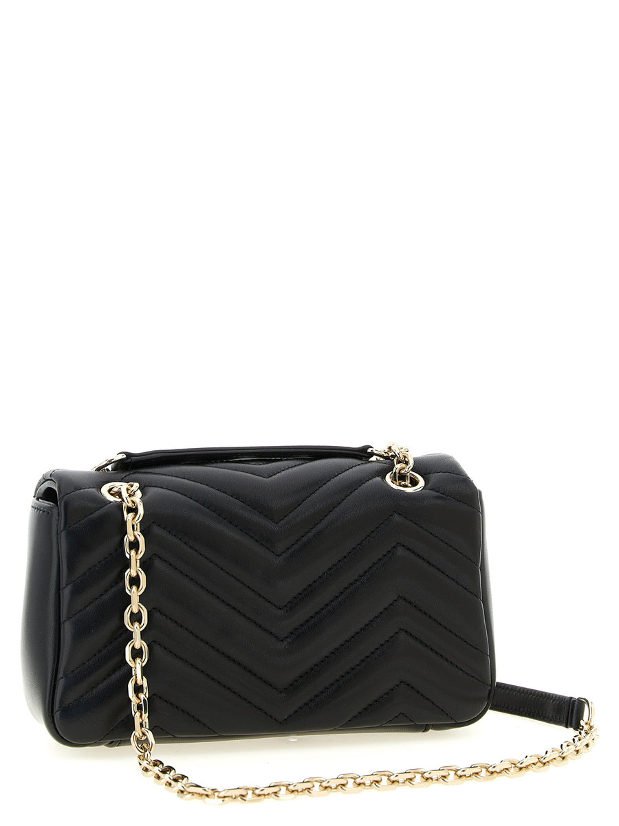 Gucci GG Marmont Small Shoulder Bag Black Lambskin Chevron Matelasse