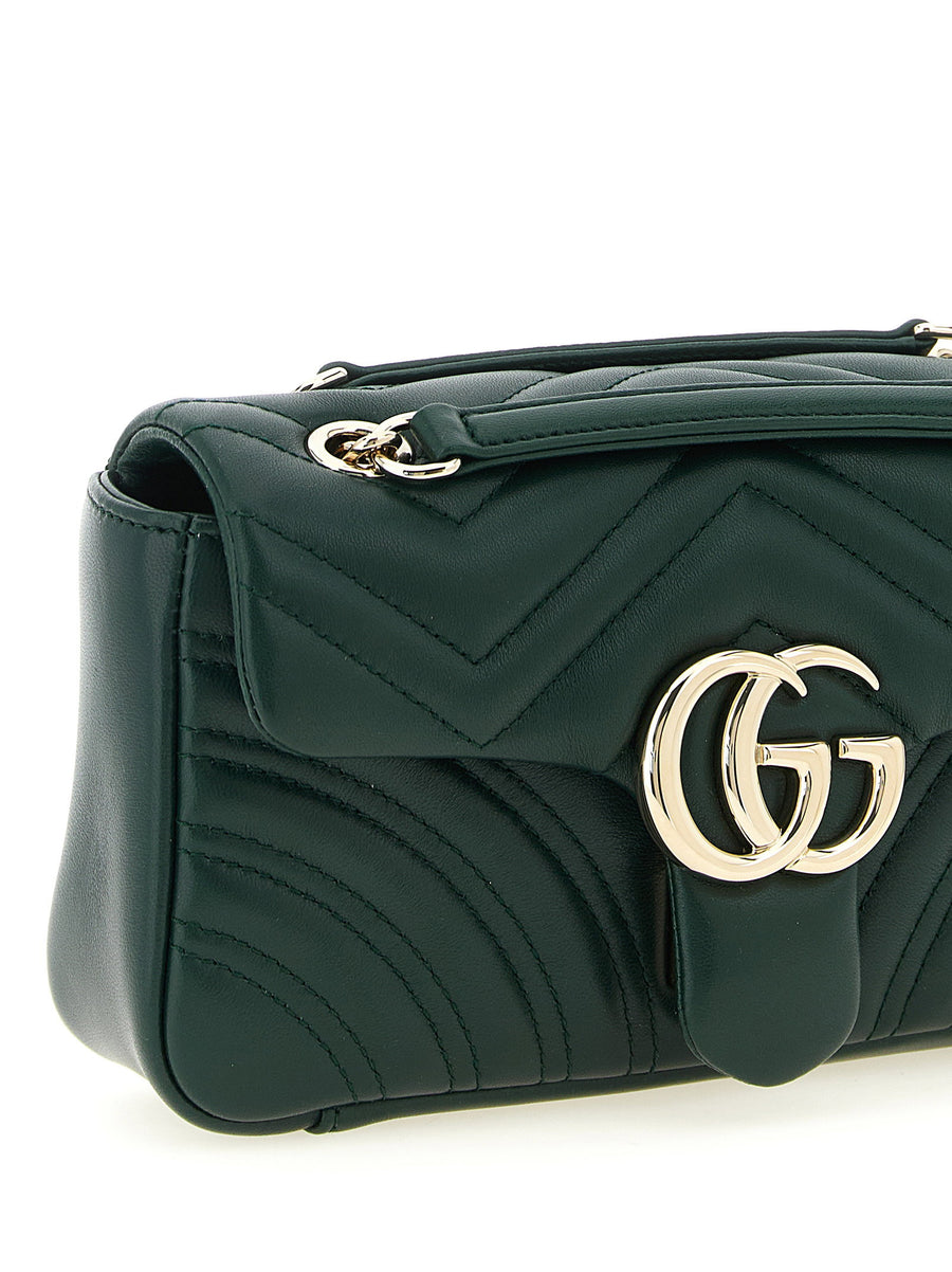 Gucci GG Marmont Small Shoulder Bag Green Matelasse Lambskin
