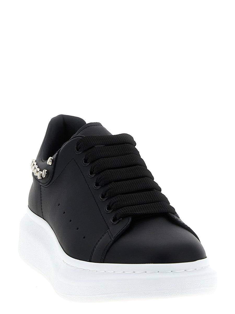 Alexander McQueen Larry Sneakers Premium Calfskin Leather For Men With Statement Heel Detail