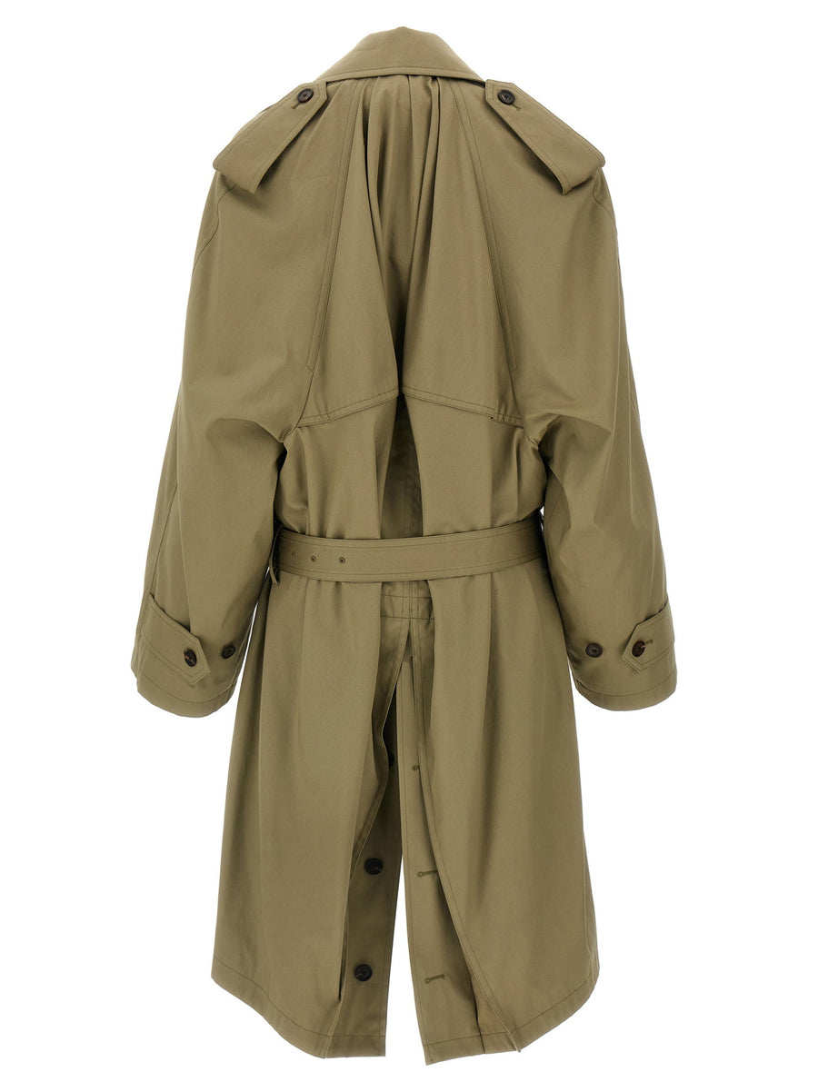 Balenciaga Draped Neck Trench Coat