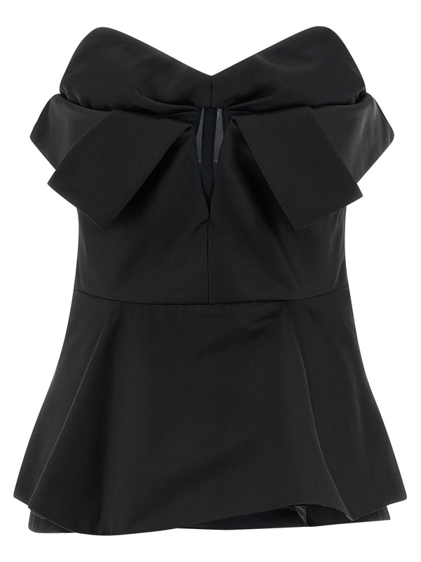 Alexander McQueen Bustier Top For Women Lux Duchesse Silk Off Shoulder Evening Wear With Architectural Detail