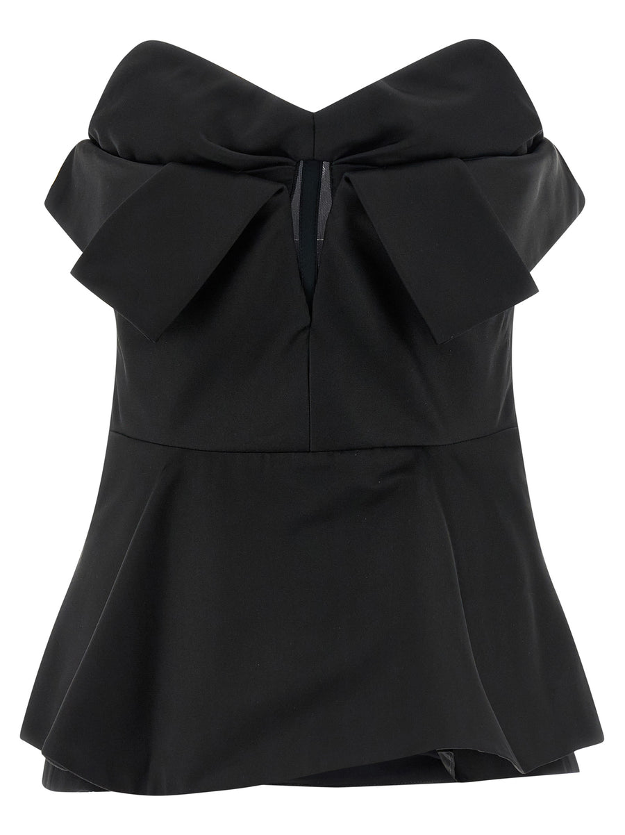 Alexander McQueen Bustier Top For Women Lux Duchesse Silk Off Shoulder Evening Wear With Architectural Detail