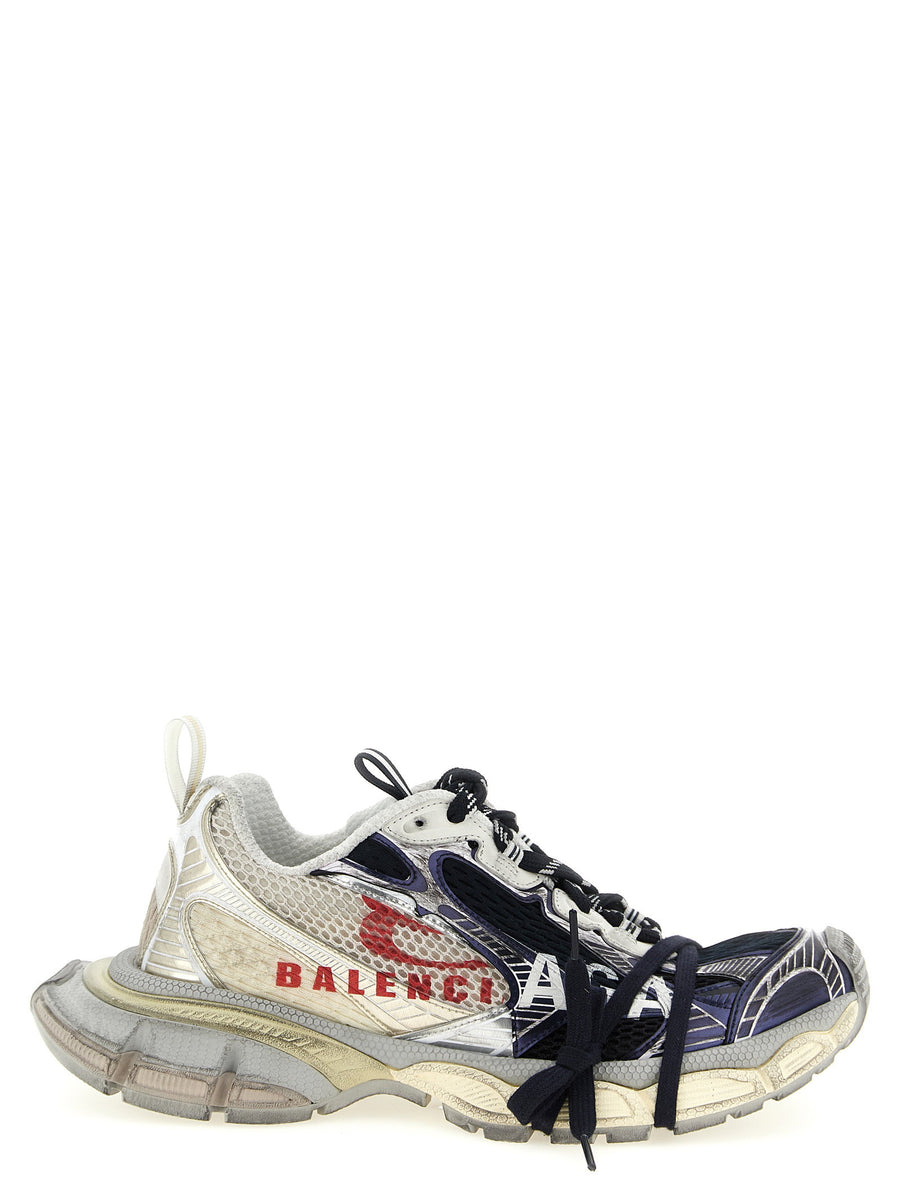 Balenciaga 3XL Split Logo Sneakers for Men Multicolor Polyurethane Polyester