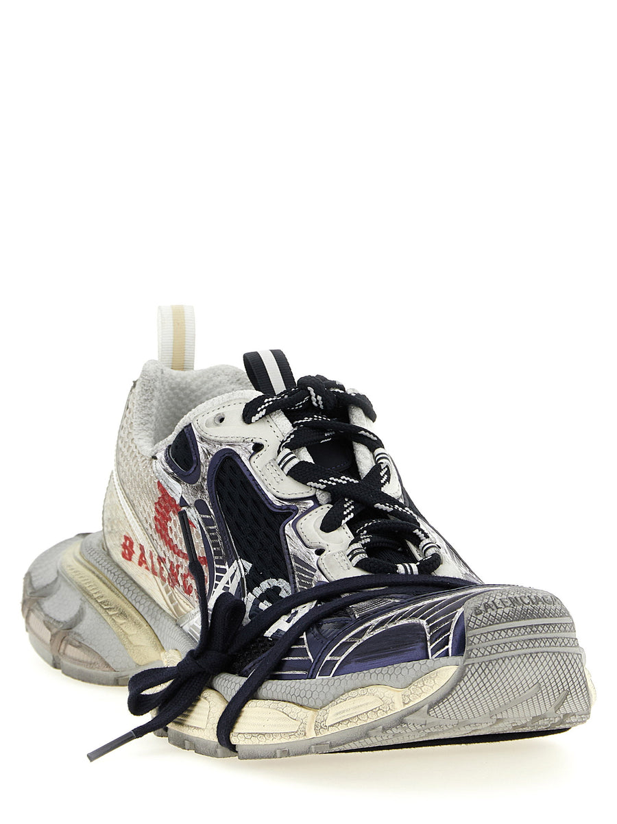 Balenciaga 3XL Split Logo Sneakers for Men Multicolor Polyurethane Polyester