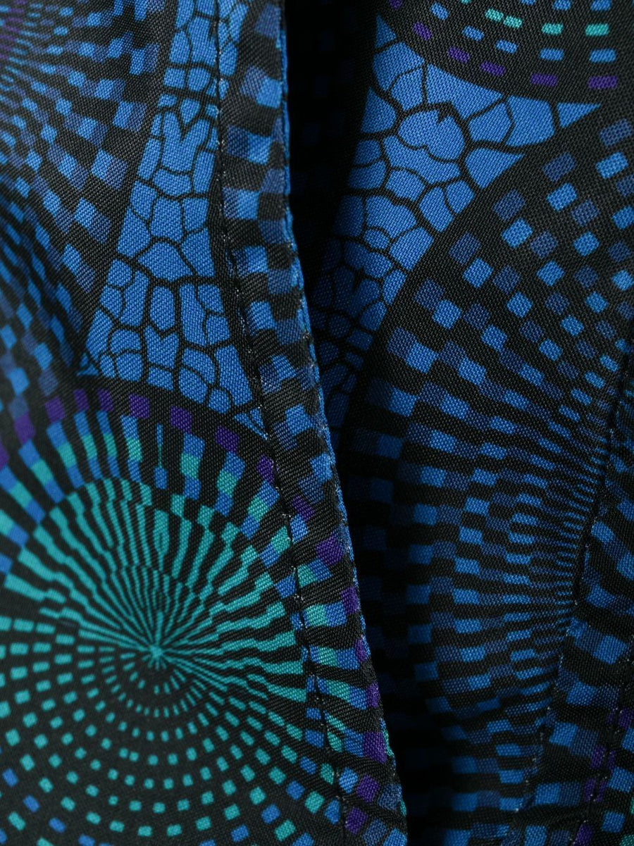 Ozwald Boateng Mosaic Print Blue Swim Shorts For Men Premium Bold Luxury Resort Style