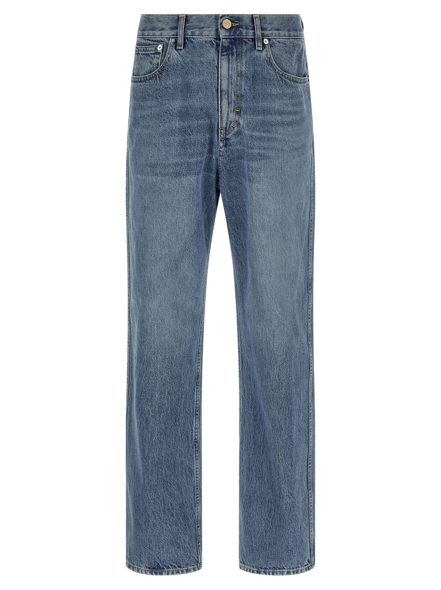 Gucci Délavé Effect Denim Jeans For Men Straight Leg Hundred Percent Cotton