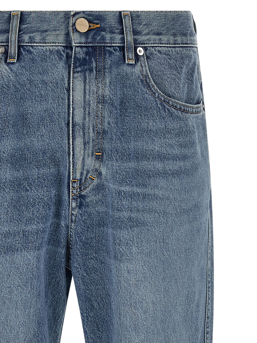 Gucci Délavé Effect Denim Jeans For Men Straight Leg Hundred Percent Cotton