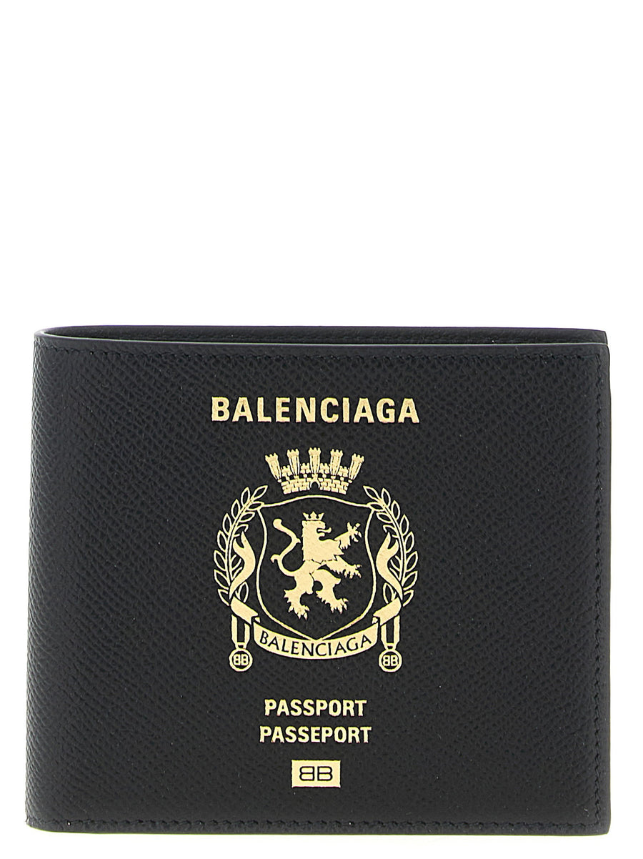 Balenciaga Passport Wallet For Men Black Calfskin Book Opening Layout Quick Passport Access Premium Travel Essential