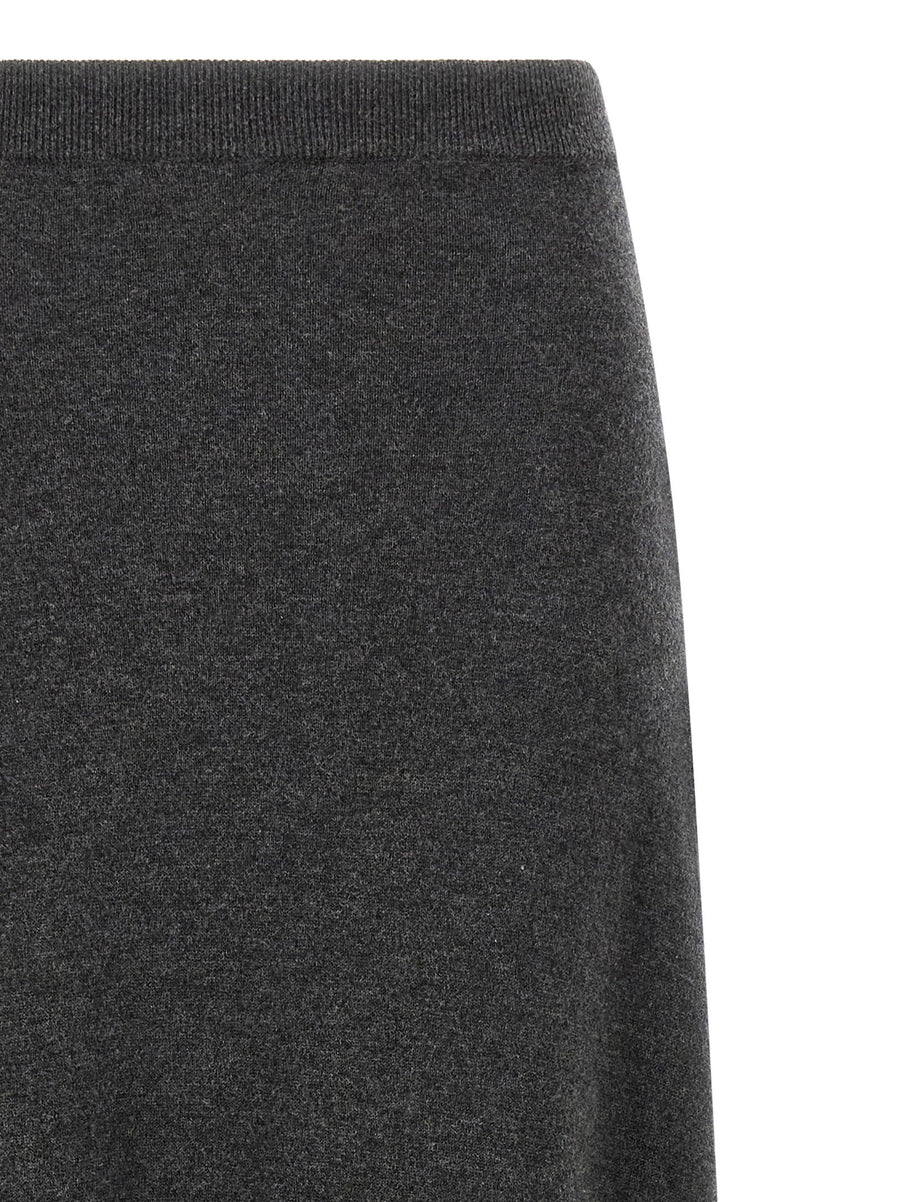 Balenciaga Wool Maxi Skirt For Women With Luxurious Elastic Waistband And Flared Hem For Fall Winter Wardrobe