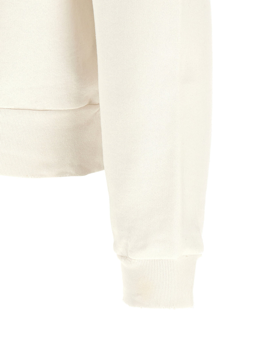 Balenciaga Salon De Couture Hoodie White One Hundred Percent Cotton For Men With Bold Front And Back Prints