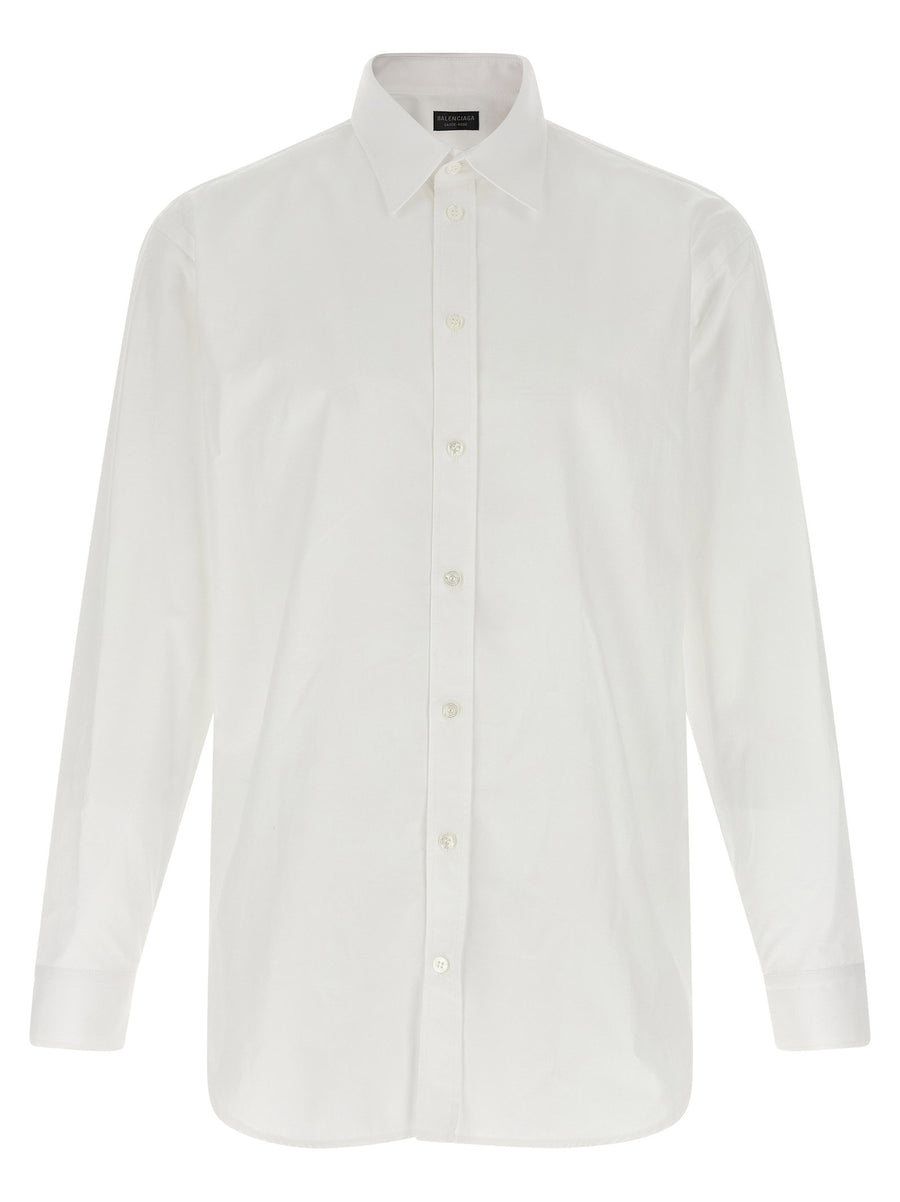 Balenciaga Standard Shirt 100 Percent Cotton Poplin With Front Button Closure And Long Cuffed Sleeves For Modern Men