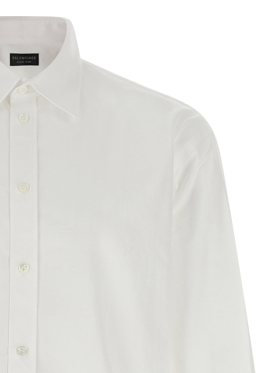 Balenciaga Standard Shirt 100 Percent Cotton Poplin With Front Button Closure And Long Cuffed Sleeves For Modern Men