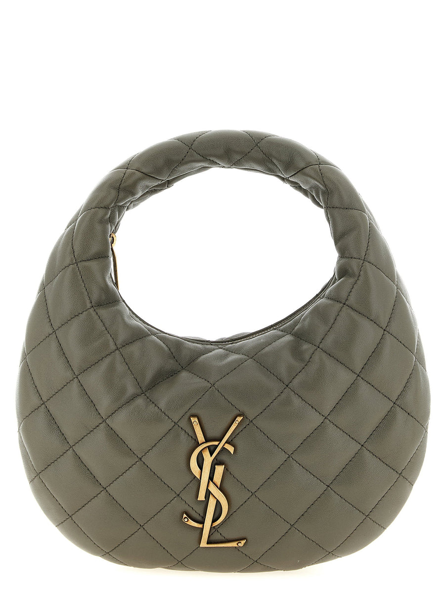 Saint Laurent Icarino Baby Handbag Gray Lamb Leather Compact For Women Day To Evening Couture
