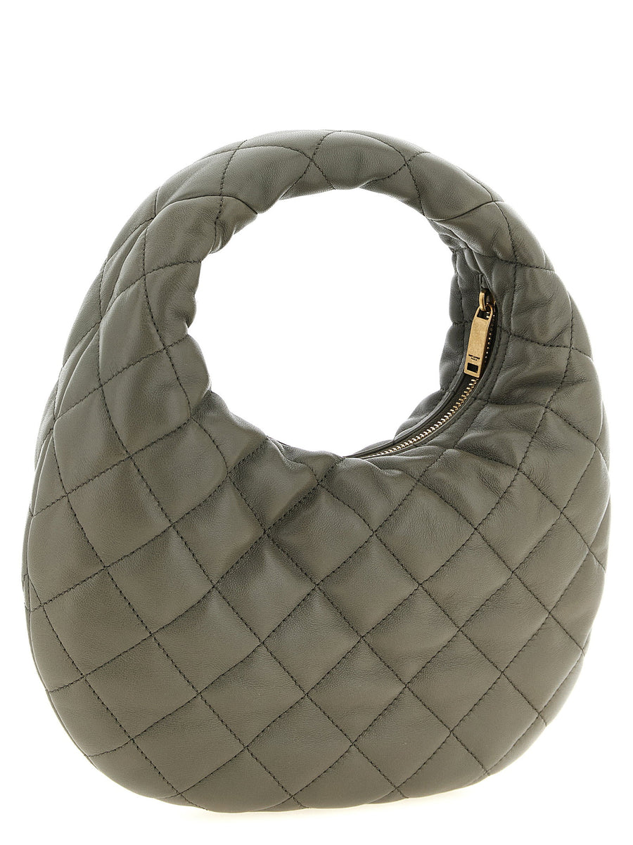 Saint Laurent Icarino Baby Handbag Gray Lamb Leather Compact For Women Day To Evening Couture