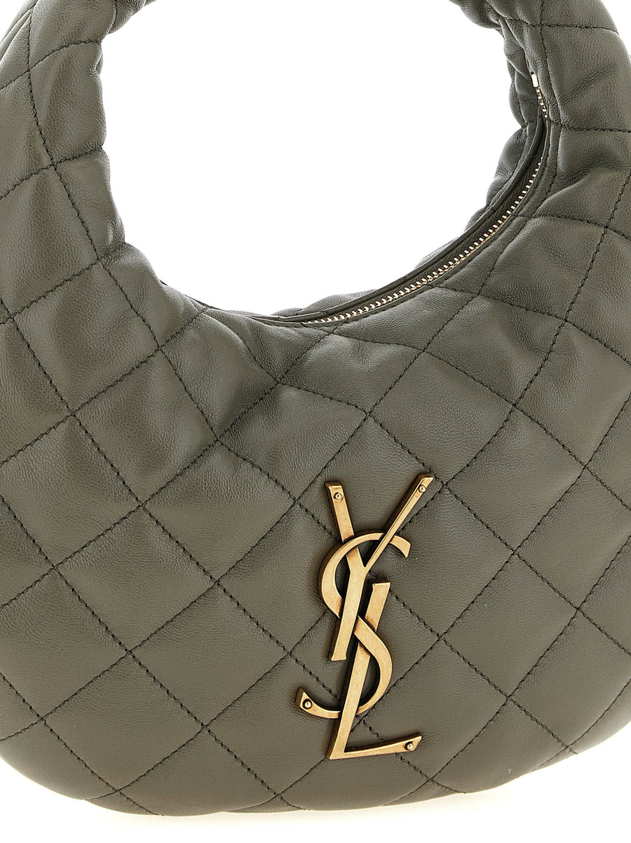 Saint Laurent Icarino Baby Handbag Gray Lamb Leather Compact For Women Day To Evening Couture