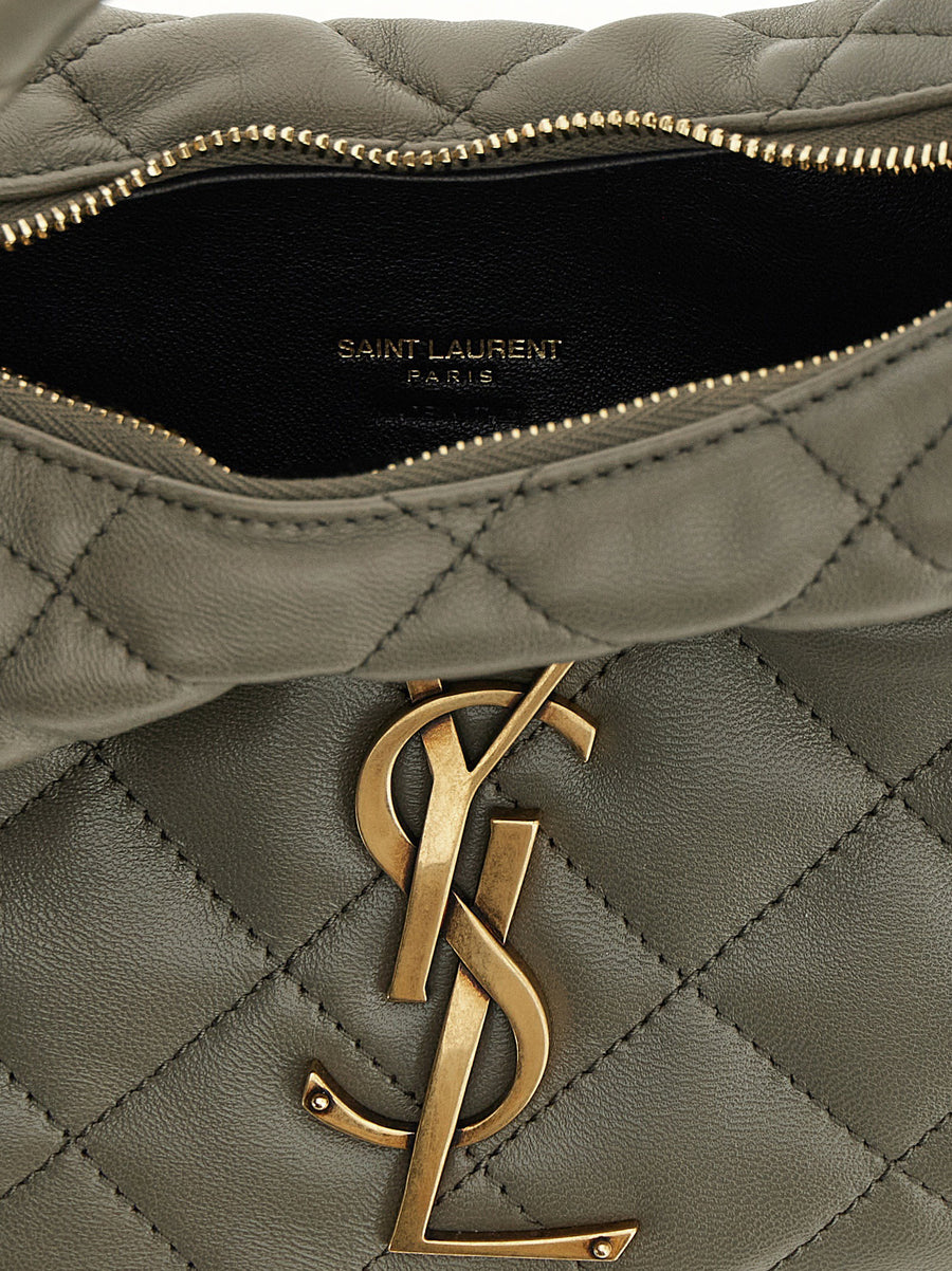 Saint Laurent Icarino Baby Handbag Gray Lamb Leather Compact For Women Day To Evening Couture