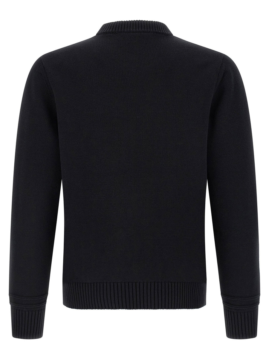 Gucci Intarsia Knit Sweater Black Cotton Wool Blend